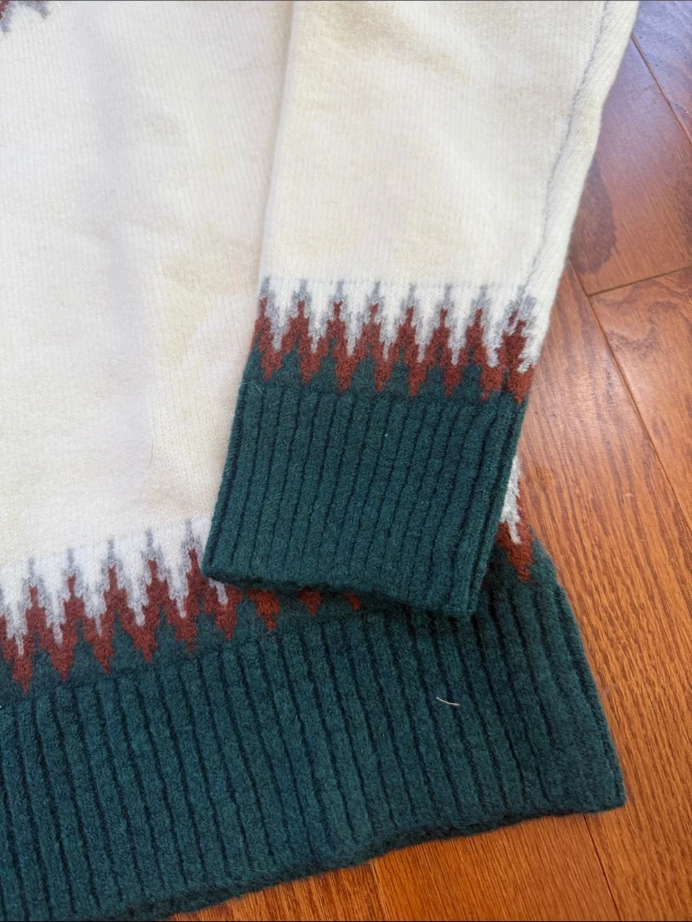 NWT Heritage Fair Isle Sweater | Ivory Green Rust Nordic Winter Knit - Picture 7 of 11